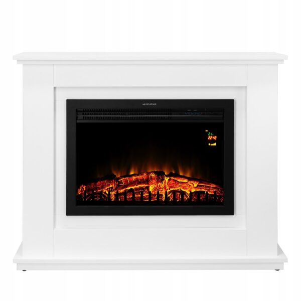 Kominek stojący z funkcją grzewczą elektryczny Ferretti biały