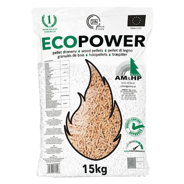 Granulki drzewne ECOPOWER- Paleta 78 worków po 15 kg