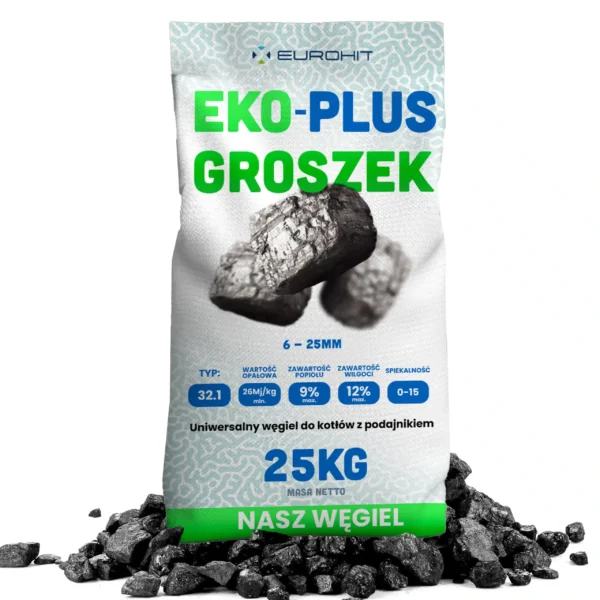Ekogroszek ECO-PLUS paleta 750 kg węgiel workowany